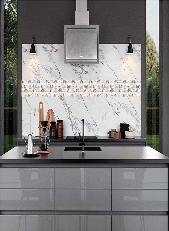 Decor Production Oil & Water Proof Self Adhesive Wall Polyvinyl Chloride Tile Stickers for Home Living Room Bedroom Kitchen Stylish Walls Floor (Design 03, Wide 6 in, Length 48 Inches) - Image 3